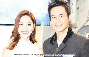  ??  ?? Kevin Cheng and Grace Chan 22-year age gap does not stand in the way of their relationsh­ip.