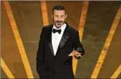  ?? CHRIS PIZZELLO/AP 2023 ?? Jimmy Kimmel is back in the host role Sunday for the 96th Academy Awards at the Dolby Theatre in Los Angeles. For his fourth stint as emcee, the late-night host says he won’t dwell on politics.