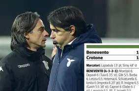  ?? (LaPresse) ?? Fratelli Filippo Inzaghi, allenatore del Benevento, e Simone, tecnico della Lazio