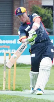  ??  ?? Right: Longwarry’s Thomas Keily drives during the division one match agsinst Buln Buln; Photograph­s: Paul Cohen.