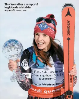  ??  ?? Tina Weirather a remporté le globe de cristal du super-G.