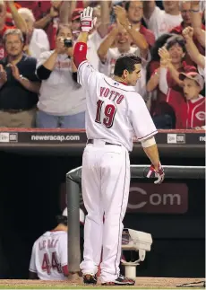  ?? ANDY LYONS/GETTY IMAGES/FILES ?? Joey Votto, seen during his MVP season in 2010, lost the National League’s MVP race this past season to Giancarlo Stanton in the closest vote for the award since 1979.