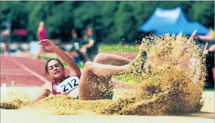  ??  ?? LANDING STRIP: Kelsey Berryman, who has set two personal bests at Cooks Gardens, has the long jump bonus in her sights at the Cooks Classic tonight.