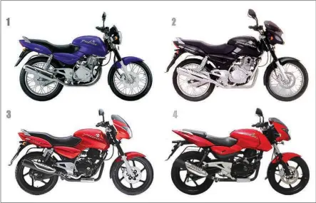  ??  ?? The Bajaj Pulsar went through several layout changes before the new styling was applied