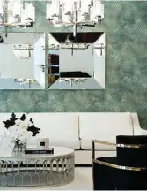  ??  ?? Even pastels can be glamorous when teamed with black and brass in this space by James Said. Textured wallpaper stops it from looking cold.
