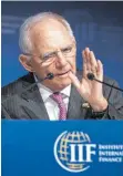  ?? FOTO: IMAGO ?? Wolfgang Schäuble beim IWF: Isch wirklich over.
