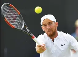  ?? (Reuters) ?? DUDI SELA’S impressive run at Wimbledon came to an end yesterday, as the 32-year-old Israeli fell to Bulgaria’s Grigor Dimitrov, retiring after losing the first two sets 6-1, 6-1.