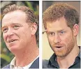  ?? FOTOS: DPA ?? Die Ähnlichkei­t ist verblüffen­d: James Hewitt (l.) und Prinz Harry.