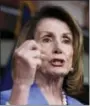  ?? MANUEL BALCE CENETA — THE ASSOCIATED PRESS ?? House Minority Leader Nancy Pelosi of California speaks to reporters Thursday during a news conference in Washington.