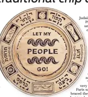  ?? Harvey Paris / Contribute­d photo ?? Harvey Paris has been chip carving decorative art pieces, primarily with religious themes, for about 15 years. At right, A Passover Seder plate chip carved by artist Harvey Paris.