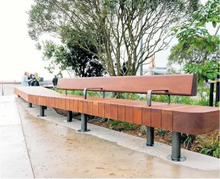  ??  ?? Seating in the new Te Wa¯nanga plaza in downtown Auckland.