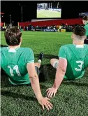  ?? ?? Screen time: Ireland players watch England v France