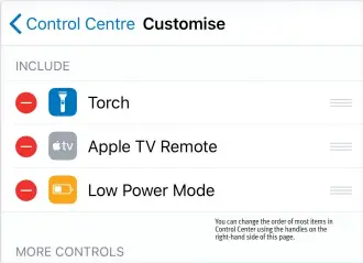 ??  ?? You can change the order of most items in Control Center using the handles on the right-hand side of this page.