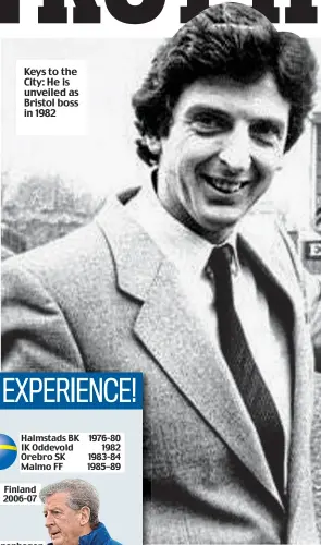  ??  ?? Keys to the City: He is unveiled as Bristol boss in 1982