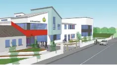  ??  ?? An artist’s impression of the new facade of the school.