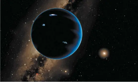  ?? CALTECH / R. HURT (IPAC) ?? Una representa­ción artística de cómo podría ser el “Planeta Nueve” que, se piensa, está más allá de Neptuno.