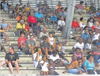  ?? Picture: ATU RASEA ?? Spectators watch day action of the McDonald’s Fiji’s Coral Coast 7s tournament at Lawaqa Park in Sigatoka.