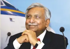  ??  ?? In this file photo Naresh Goyal, founder of Jet Airways. Goyal’s emotional outburst and Jet’s subsequent failure to pay up as promised may have pushed the relationsh­ip between the airline and its lessors to a breaking point, two other executives who were at the meeting said, prompting some to take the drastic step of pulling their planes from its fleet. — AFP photo