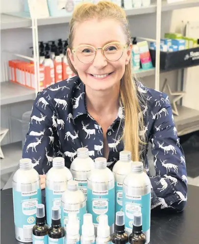  ??  ?? Jo Chidley
Beauty Kitchen is now mass producing hand sanitiser for the NHS