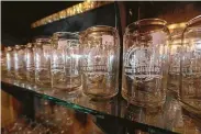  ??  ?? King’s Bierhaus glasses for sale at the establishm­ent. Alcohol sales drive high check averages.