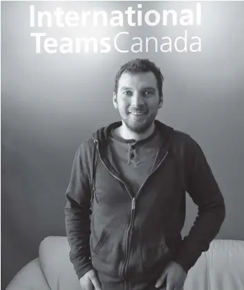  ?? [FAISAL ALI / THE OBSERVER] ?? Adam Faber is a program specialist with Internatio­nal Teams Canada, which is based in Elmira.