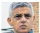  ??  ?? Sadiq Khan, London’s mayor, has blamed government cutbacks for the rising tide of violence on the city’s streets