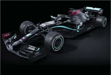  ??  ?? A black-liveried Mercedes Formula 1 car for the 2020 season is seen in an image tweeted by the team yesterday.