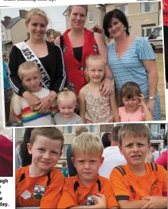  ?? RIGHT: ABOVE RIGHT: ?? The 2018 Queen of the Summer in Ballyheigu­e, Conagh Fitzgerald. Jason Gaynor ,Jamie and Dylan McEvoy at the parade on Sunday. Kerrie Daley, Louise Daley-Harrington, Chelesa, Poppy and Louisa Daley, Elaine O’Donoghue and Sophie O’Donoghue at the parade...