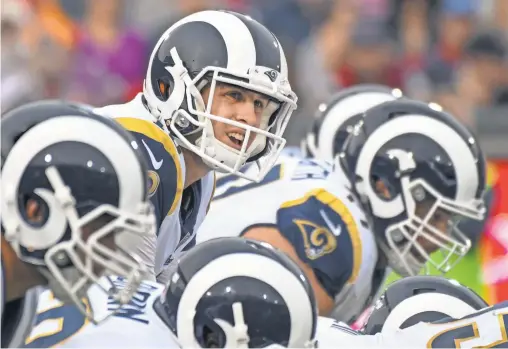  ??  ?? Jared Goff had a 94-yard TD pass to Robert Woods against the Texans. “It felt like all day, we needed a play to get us going,” Goff said. “That one did it.” ROBERT HANASHIRO/ USA TODAY SPORTS