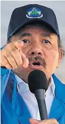  ?? AP ?? IMPLACABLE. Daniel Ortega sigue tratando con dureza a los opositores.