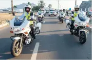  ?? —supplied photo ?? Sharjah Police personnel on motorcycle­s take part in the National Day parade the force organised in Khorfakkan.