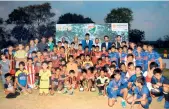  ??  ?? Players of different categories pose at the prize distributi­on ceremony of the AIFF Golden Baby League at the Sreenidhi Football Academy in Hyderabad.