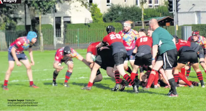  ??  ?? League hopes Paisley (in action against Clydebank) have only lost one game this season