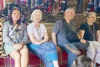  ?? ?? At the longhouse of Gamaba Rosie Ofong (from left): Beatriz Pichon the first to market the fabrics in Davao, Lory Tan, publisher of Mindanao: A Portrait and Dreamweave­rs and Elena Paterno Locsin, author of Dreamweave­rs