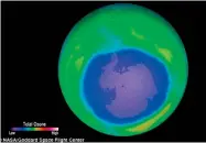  ??  ?? The hole in the ozone layer over the Antarctic has finally begun to ‘heal’ after persisting for years.