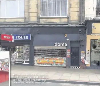  ??  ?? The takeaway is to open in the former Dome clothes shop in Nevill Street, opposite the owner’s other takeaway, left