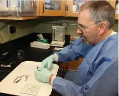  ?? (Special to The Commercial) ?? Researcher Andrew “Drew” Mitchell, an expert on Asian carp, developed the National Triploid Grass Carp Inspection Program that is still in use today.