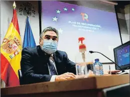  ?? MARISCAL / EFE ?? José Manuel Rodríguez Uribes ahir a la presentaci­ó del pla