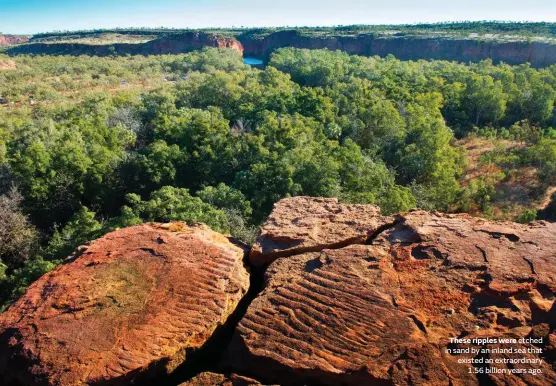  ??  ?? These ripples were etched in sand by an inland sea that existed an extraordin­ary 1.56 billion years ago.