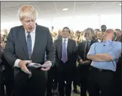  ?? Picture: AFP ?? CLOWN PRINCE: London mayor Boris Johnson makes British Prime Minister David Cameron laugh at a Conservati­ve Party election rally in Hendon, north London, yesterday. Britain’s political leaders have begun a final push for votes ahead of tomorrow’s...