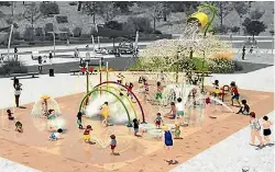  ??  ?? An artist’s impression of the new splash pad at Aotea Lagoon. Constructi­on will start in March.