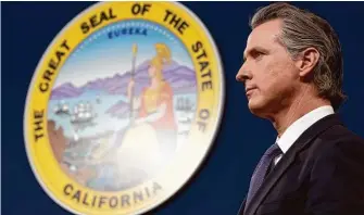  ?? Justin Sullivan/Getty Images ?? Gov. Gavin Newsom didn’t mince words last Wednesday in referring to U.S. District Judge Roger Benitez of San Diego, who has struck down numerous gun regulation­s.