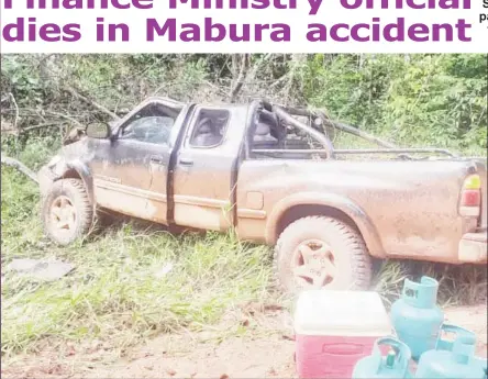  ??  ?? The scene of the accident (Guyana Police Force photo)