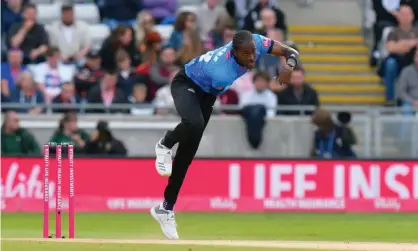  ??  ?? Jofra Archer may be able to make a late play for England’s World Cup squad after a change in residency requiremen­ts by the ECB. Photograph: Graham Hunt/ProSports/REX/Shuttersto­ck