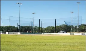  ?? Westside Eagle Observer/RANDY MOLL ?? Work is progressin­g at the new sports complex on the north edge of Gentry. Many of the ball diamonds are getting closer to completion.