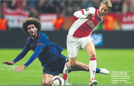  ?? FOTO: GETTY ?? Frenkie de Jong es un interesant­e futbolista holandés del Ajax que ha llamado la atención de las principale­s secretaría­s técnicas