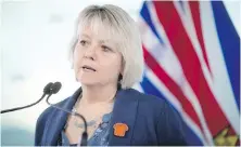  ?? DARRYL DYCK, THE CANADIAN PRESS ?? B.C. provincial health officer Dr. Bonnie Henry during a news conference in Vancouver on Feb. 1.