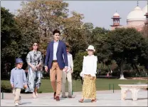  ?? PICTURE: REUTERS ?? Canadian Prime Minister Justin Trudeau, his wife Sophie Gregoire Trudeau, their daughter Ella Grace and sons Hadrien and Xavier visit the Taj Mahal in Agra, India, yesterday.