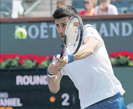  ?? FOTO: EFE ?? Novak Djokovic competirá en el Masters 1.000 ATP de Miami. En Indian Wells no pasó del primer partido, que perdió ante Taro Daniel