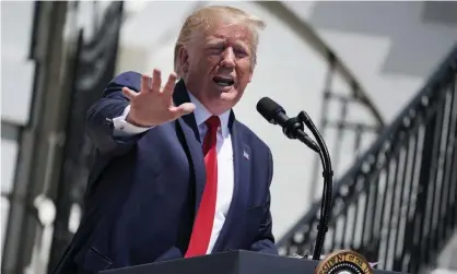  ??  ?? Donald Trump at the White House Monday in Washington DC. Photograph: Chip Somodevill­a/Getty Images